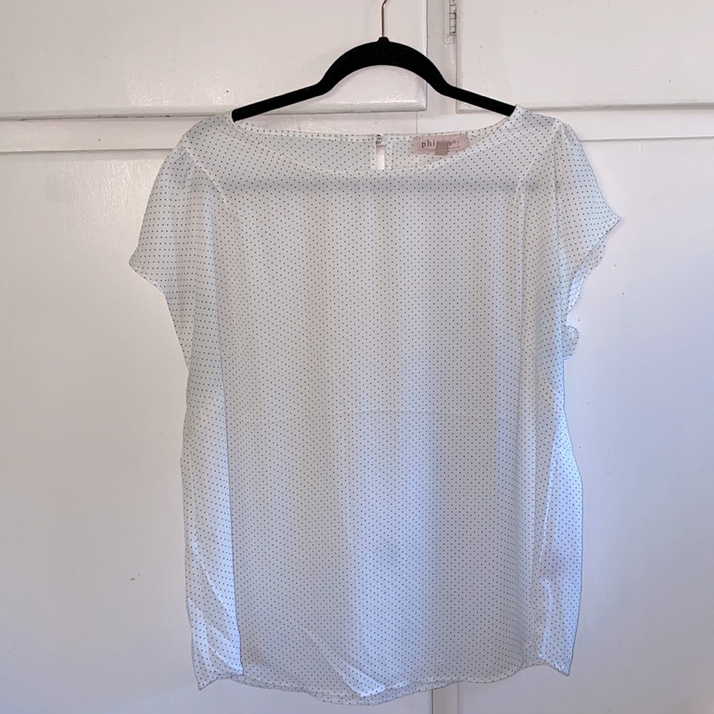 Bell Cap Sleeve Polka Dot Blouse